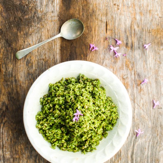 Nutty Rice with Kale Pesto