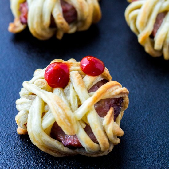 Puff Pastry Sausage Mummies