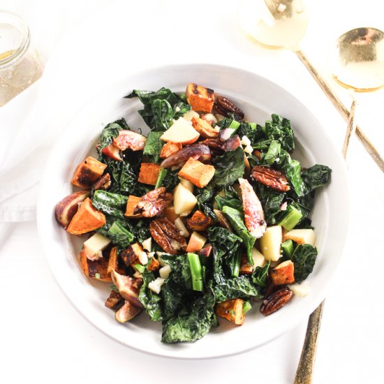 Fall Harvest Warm Kale Salad