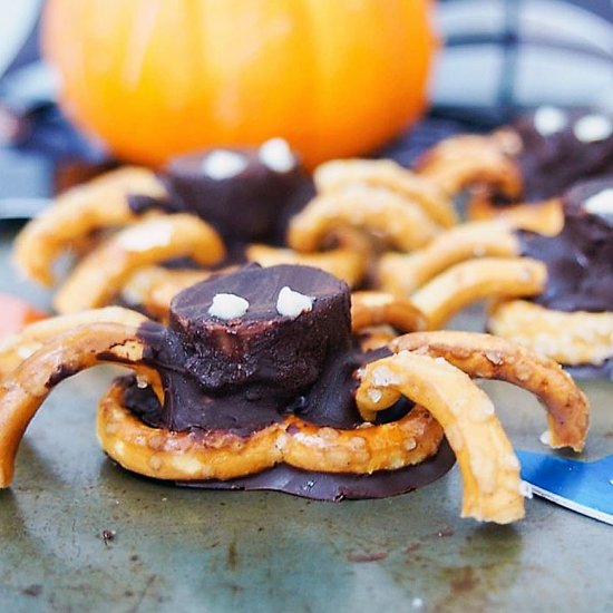 Chocolate Pretzel Spiders