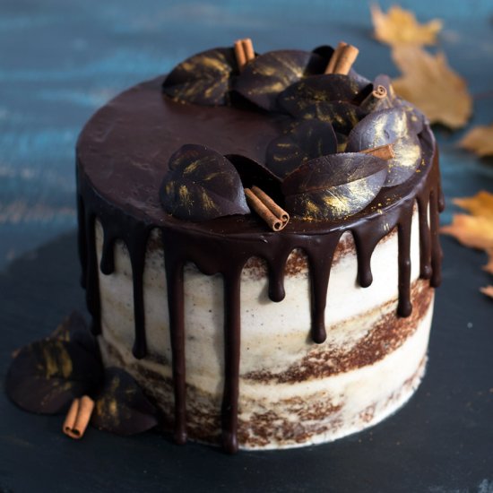 Semi-Naked Pumpkin Chocolate Cake