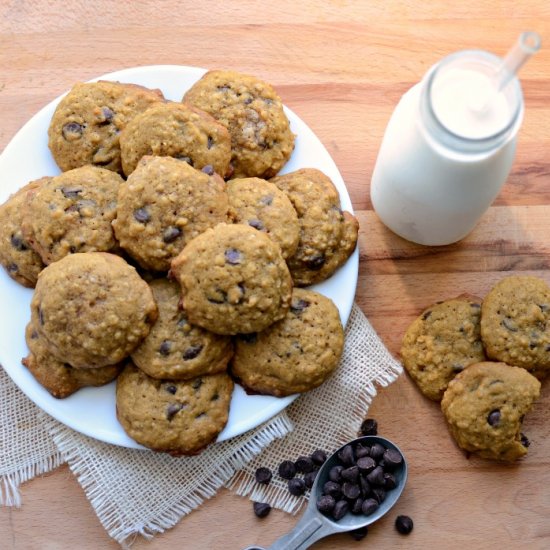 Pumpkin Oat Chocolate Chip Cookies