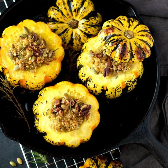 Quinoa Barley Stuffed Squash