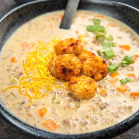 Slow Cooker Cheeseburger Soup