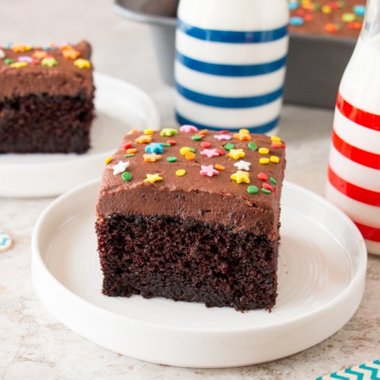 Easy & Moist Chocolate Sheet Cake