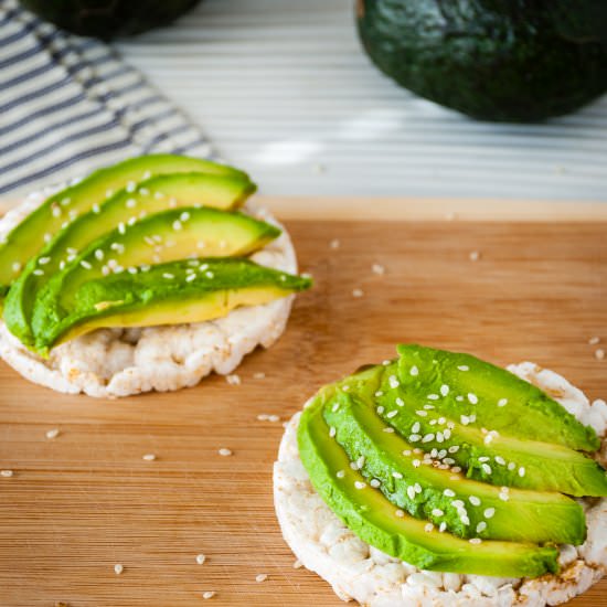 Super Easy Avocado Rice Cake Snack