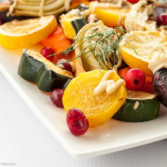 Lemon Tahini Roasted Vegetables