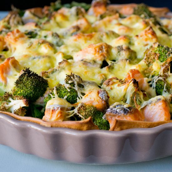 Salmon Pie with Green Veggies