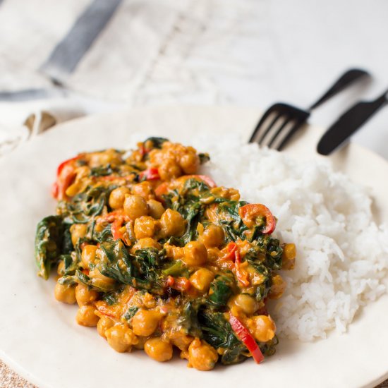 Healthy Chickpea Spinach Curry