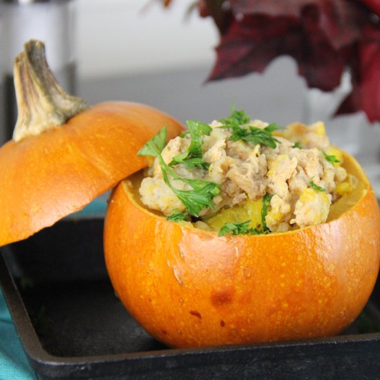 Sausage and Gruyere Stuffed Pumpkin