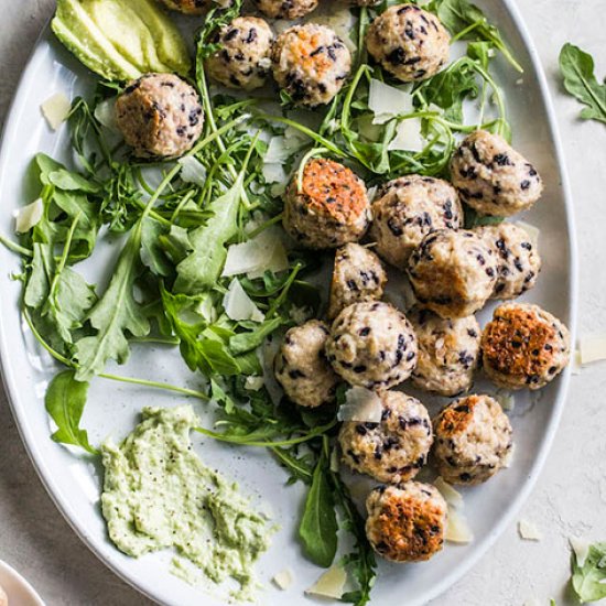 Black Rice Chicken Meatballs