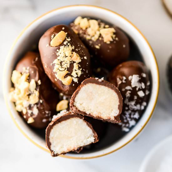 Chocolate PB Coconut Truffles