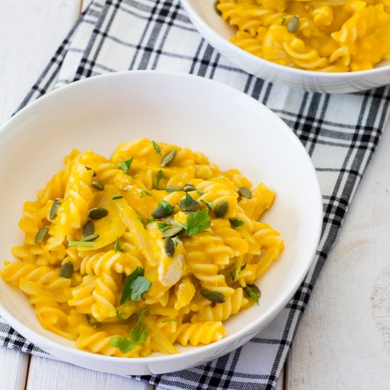 Pasta & Chicken In Creamy Pumpkin