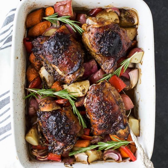 One Pan Balsamic Baked Chicken