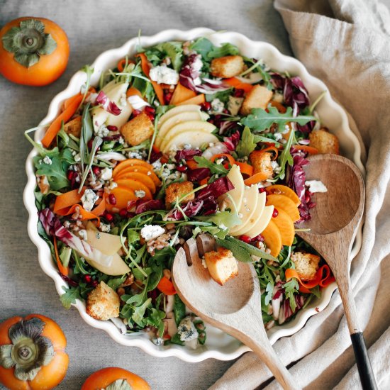 Apple and Persimmon Fall Salad