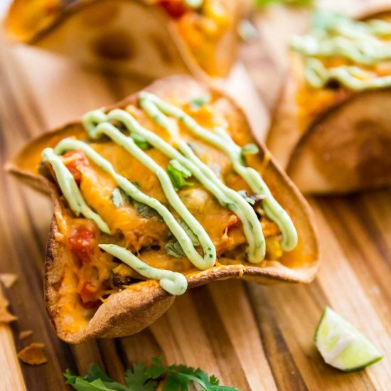 Cheesy Chicken Taco Bowls