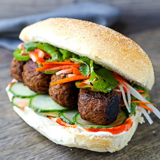 Meatless Meatball Banh Mi