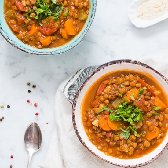 Vegan Tomato Lentil Soup