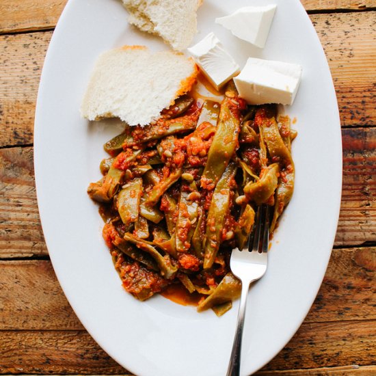 Fasolakia-Greek Braised Green Beans