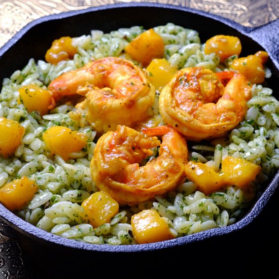 Pesto Risoni with Shrimp