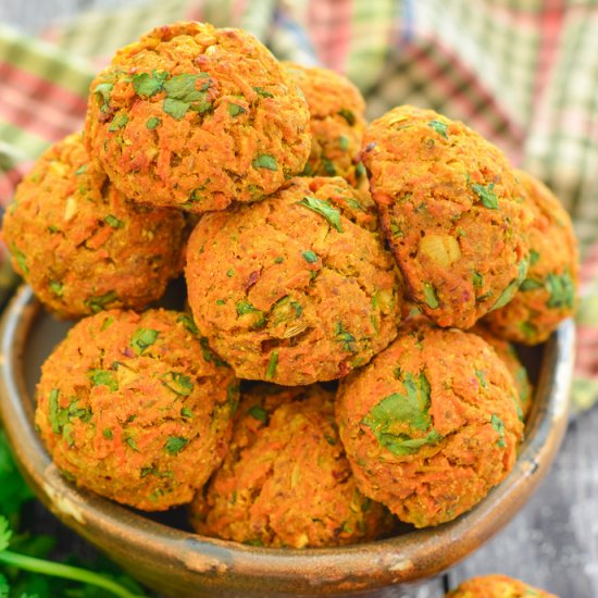 Curried Carrot Baked Falafel