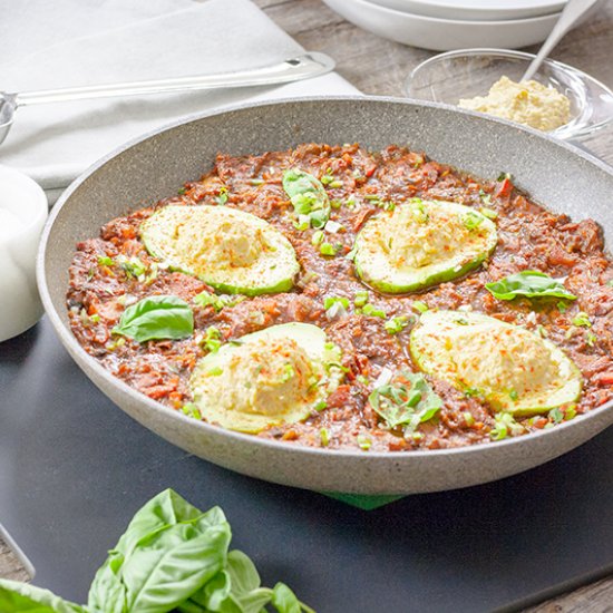 Vegan Shakshuka w/ Avocado “Eggs”