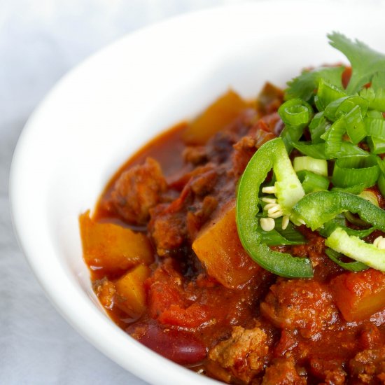 Butternut Squash Turkey Chili