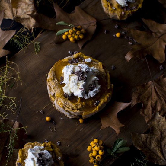 Pumpkin spice raw cakes