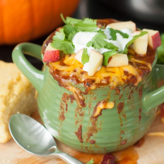 Pumpkin Apple Pulled Pork Chili