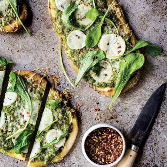 Turnip-Green Pesto Pizza