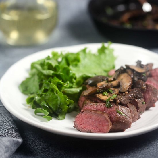 Steak with Miso-Butter Mushrooms