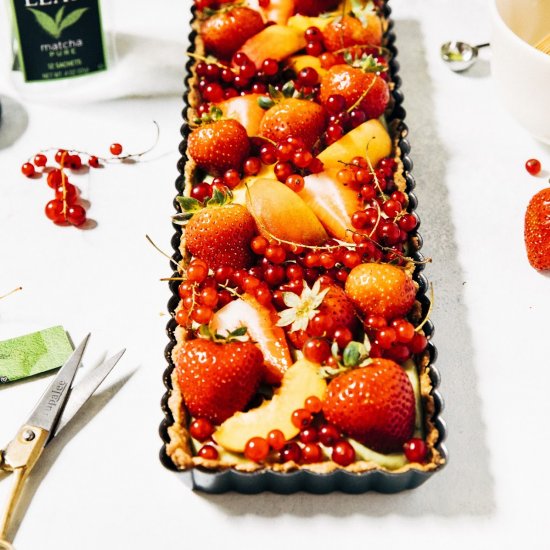 matcha cream fruit tart