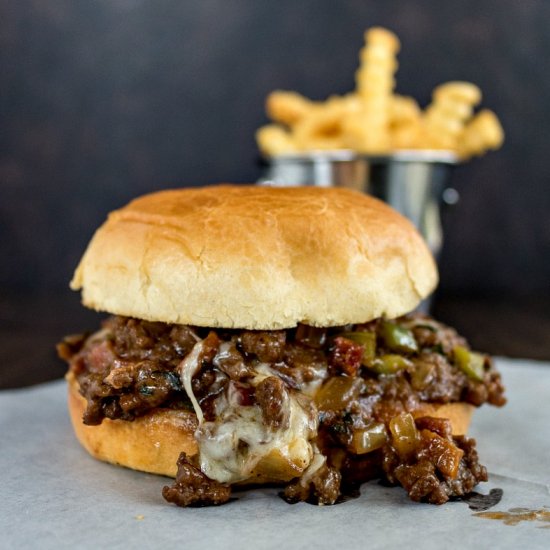 Venison Cheesesteak Sloppy Joes