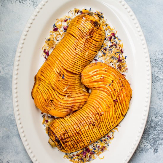 Roasted Hasselback Butternut Squash