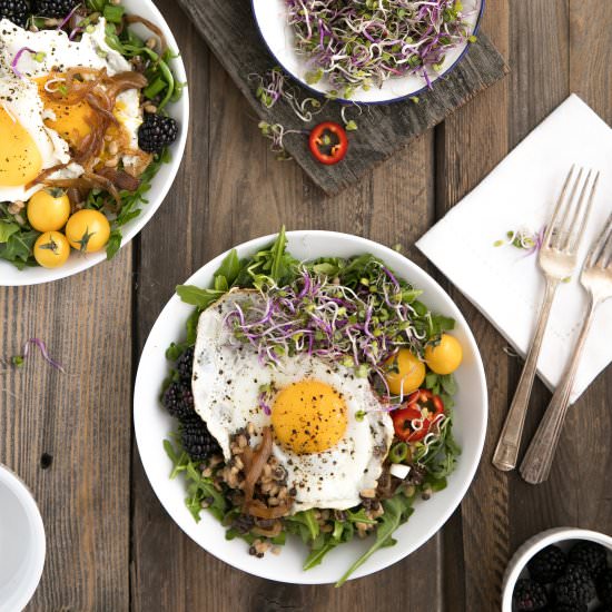 Farro Salad with Fried Egg