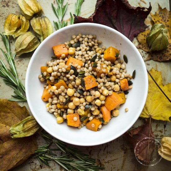 Halloween Couscous & Chickpea Salad