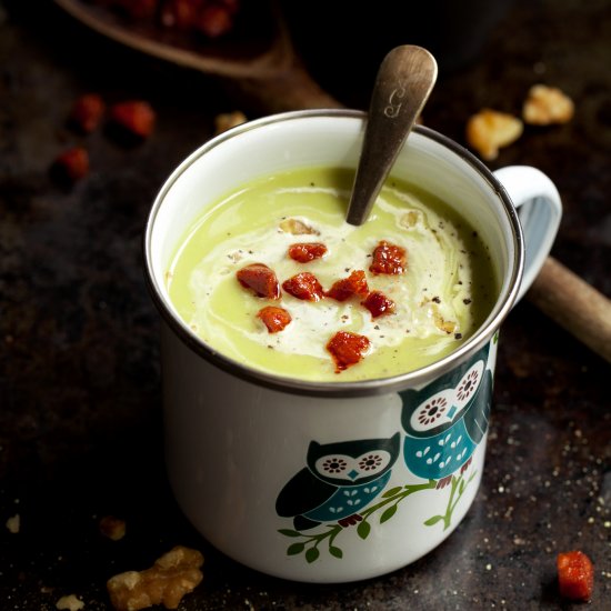 Celeriac Spinach & Blue Cheese Soup