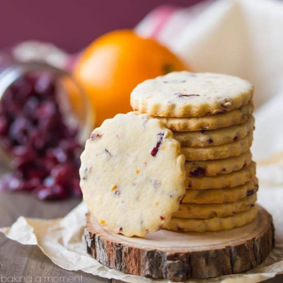 Cranberry Orange Shortbread Cookies