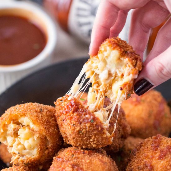 BBQ Pulled Pork Fried Mac & Cheese