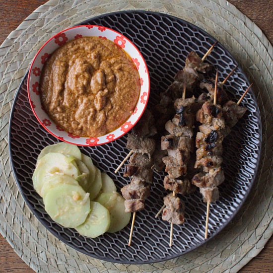 Pork Satay with Peanut Sauce