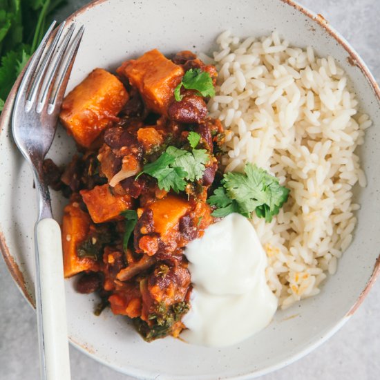 Sweet Potato Kale Chilli