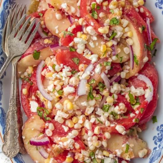 Peach Tomato Corn Salad