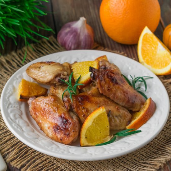 Lemon Rosemary Chicken Wings