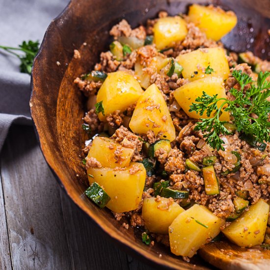 ITALIAN SPICED ZUCCHINI-PORK BOWL