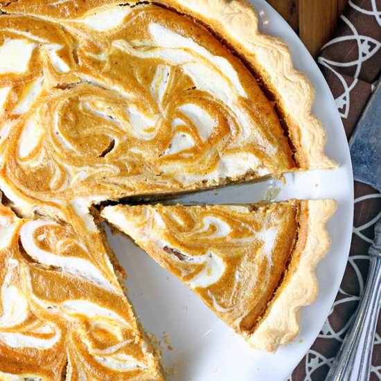 Pumpkin Cream Cheese Swirl Pie