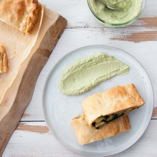 Vegan Potato & Spinach Strudel