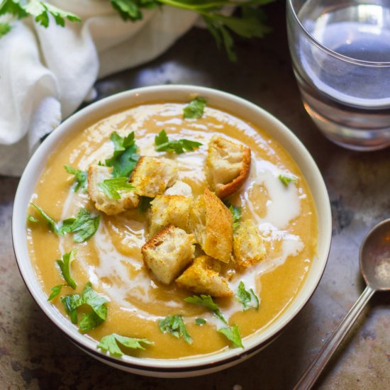 Red Lentil Butternut Squash Soup