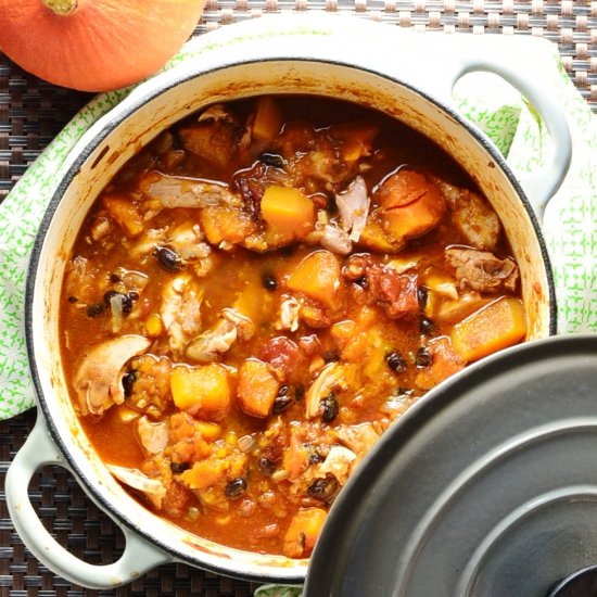 Butternut Squash and Chicken Stew + Beans