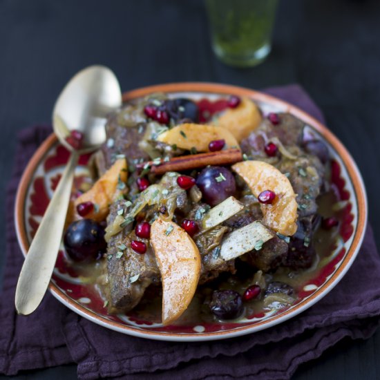 Lamb Tajine with Quinces and Grapes