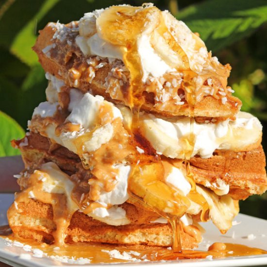 Coconut Peanut Butter Banana Waffle